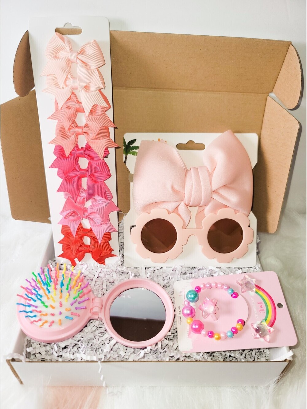 Girls Gift Box with Pink-Themed Accessories for Relax